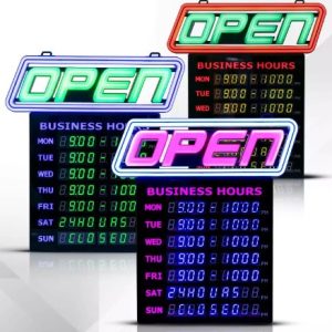 Programmable LED Open Sign w/Business Hours(replaces 1051)