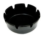 Ashtray, Black Melamine, Dozen