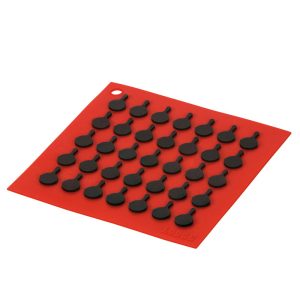 Lodge Red Silicone Sq Trivet w/ Logo Skillets 12/cs