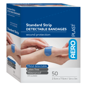 Blue Detectable Waterproof Bandages- 1"x3" 50 ct.