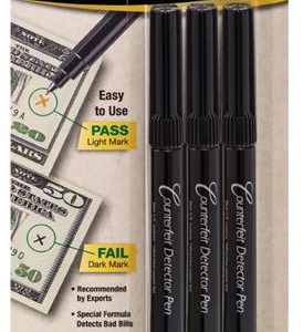 Counterfeit Detector Pen, 3 pack