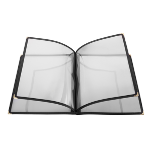 Four Page Menu Cover, 12"x9.5", Black