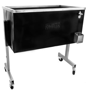 Mobile Black Steel Ice Chest
