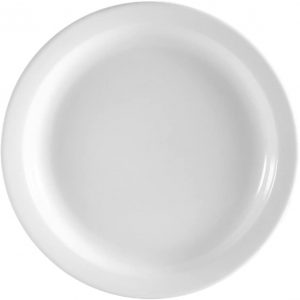 Brite White Narrow Rim 10 1/2" Plate, dz.(packed 1dz) (Priced by Dozen)