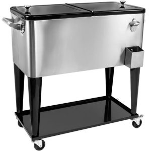 80 Qt Stainless Portable Cooler- 18"x34"