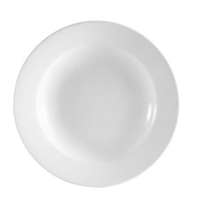 Brite White 18 oz Rim Bowl 10 1/2" dz, (packed 1dz) (Priced by Dozen)