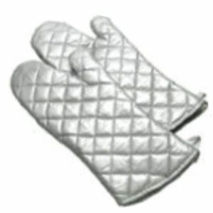 Silver Silicone Oven Mitt, 15", pr