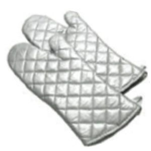 Silver Silicone Oven Mitt, 17", pr