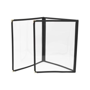 Triple Menu Cover,12" x 9.5", Black