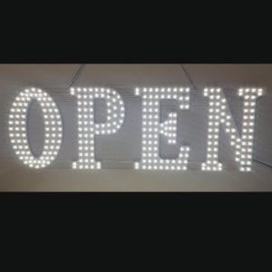 Warm White Open Sign (10"x30")