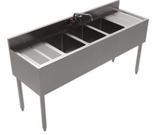 Comp Sink w/18" Drainboads18"x18"x12" Bowl DimesionsOverall 90"W x 23 13/16 x 43 3/4H